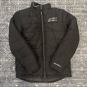 Eddie Bauer Black Puffer Winter Jacket Youth Size 10/12 Medium